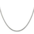 thumbnail image 3 of 925 Sterling Silver 2mm 8 Sided Box Chain Necklace Pendant Charm Octagonal, 3 of 9