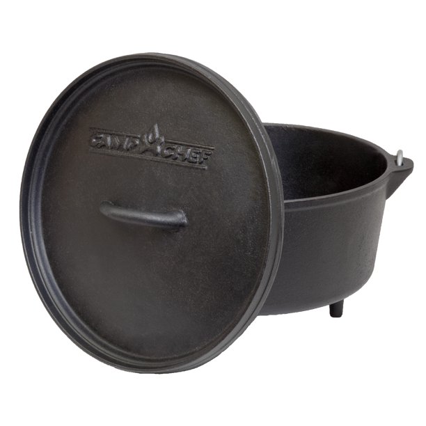 Camp Chef 12" Cast Iron Deep Dutch Oven With True Seasoned Finish, DO12