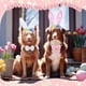 thumbnail image 4 of Set de disfraces para mascotas de Pascua: conejito con flor de zanahoria y gorro con cinta para la cabeza 7pc – accesorios ajustables de cuello de poliéster para gatos, perros, gansos, fotos festivas, 4 of 6