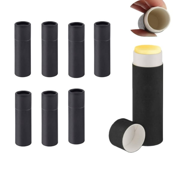 0.4oz Paperboard Push Up Lips Gloss Holder Empty Kraft Lip Balm Tubes DIY Homemade Women Makeup Container for INdoor and Outdoor 0.8x2.8in Black 10PCS