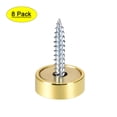 thumbnail image 1 of Uxcell 0.63'' Tornillos de espejo Cubierta decorativa de tapa Clavos de acero inoxidable pulido dorado 8pcs, 1 of 6