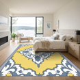 thumbnail image 3 of ODIKA 5'x7' Machine Washable Non-Slip Area Rug, Modern Mosaic Lattice with Abstract Floral Filigree Details High Traffic Rug, Yellow, 924750, 3 of 7