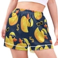 thumbnail image 2 of Women's Satin Pajama Shorts Cool Ducks with Pockets, Elastic Waist Sleep Lounge Shorts, 2 of 7