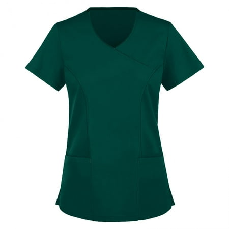 

Gifts for Christmas Bidobibo Women s Nursing Scrub Tops Nursing Uniforms for Women Solid Color Short Sleeve V-neck Blouse With Pockets