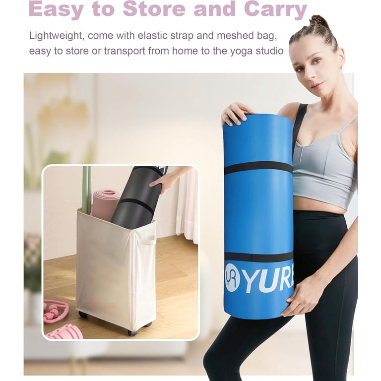 YR Thick Yoga Mat 15mm Hi-Density NBR Foam Exercise Mats for