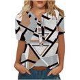 thumbnail image 1 of Mujer Verano Casual Manga Corta Camiseta Botón Cuello Redondo Jersey Blusa Tops OAVQHLG3B Store  lin121212, 1 of 5