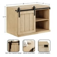 thumbnail image 3 of Kate and Laurel Cates Decorative Wood Floating Side Table with Sliding Barn Door, 20 x 12 x 15, Natural Wood, Farmhouse Wooden Floating Wall Cabinet for Versatile Home Storage, 3 of 11
