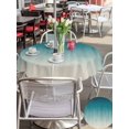 thumbnail image 5 of Outdoor Tablecloths with Umbrella Hole & Zipper, Teal Blue Ombre Round Tablecloth 54 Inch, Contemporary Gradient Abstract Art Waterproof Table Cloth, Patio/Pool/Picnic Table Covers, 5 of 8