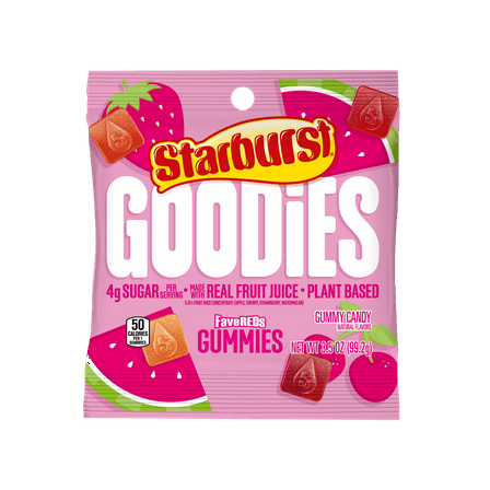 Starburst Goodies FaveREDS Plant-Based Fruit Gummy Candy - 3.5 oz Bag