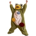 thumbnail image 2 of LEKWK Adult Onesie Pajamas Funny Frog Costume Animal Onesie Fleece Hooded Jumpsuit Sleepwear Cute Halloween Pajamas Cosplay Party Fancy Dress, 2 of 6