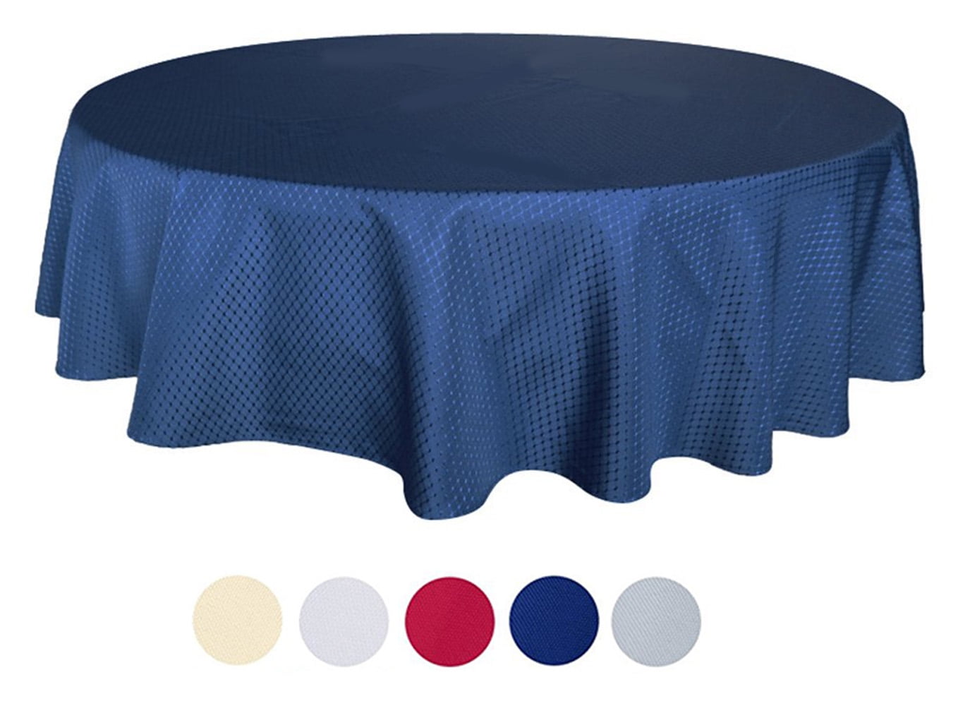 Tektrum 70 inch Round Elegant Waffle Weave Check Jacquard Tablecloth