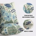 thumbnail image 5 of Blue Floral Pillow Covers 18x18 Set of 2 Spring Sage Green Blue Pink Flower Modern Aesthetic Print Decorative Throw Pillow Cases Outdoor Seasonal Summer Farmhouse Decoration for Sofa Couch Bed, 5 of 6