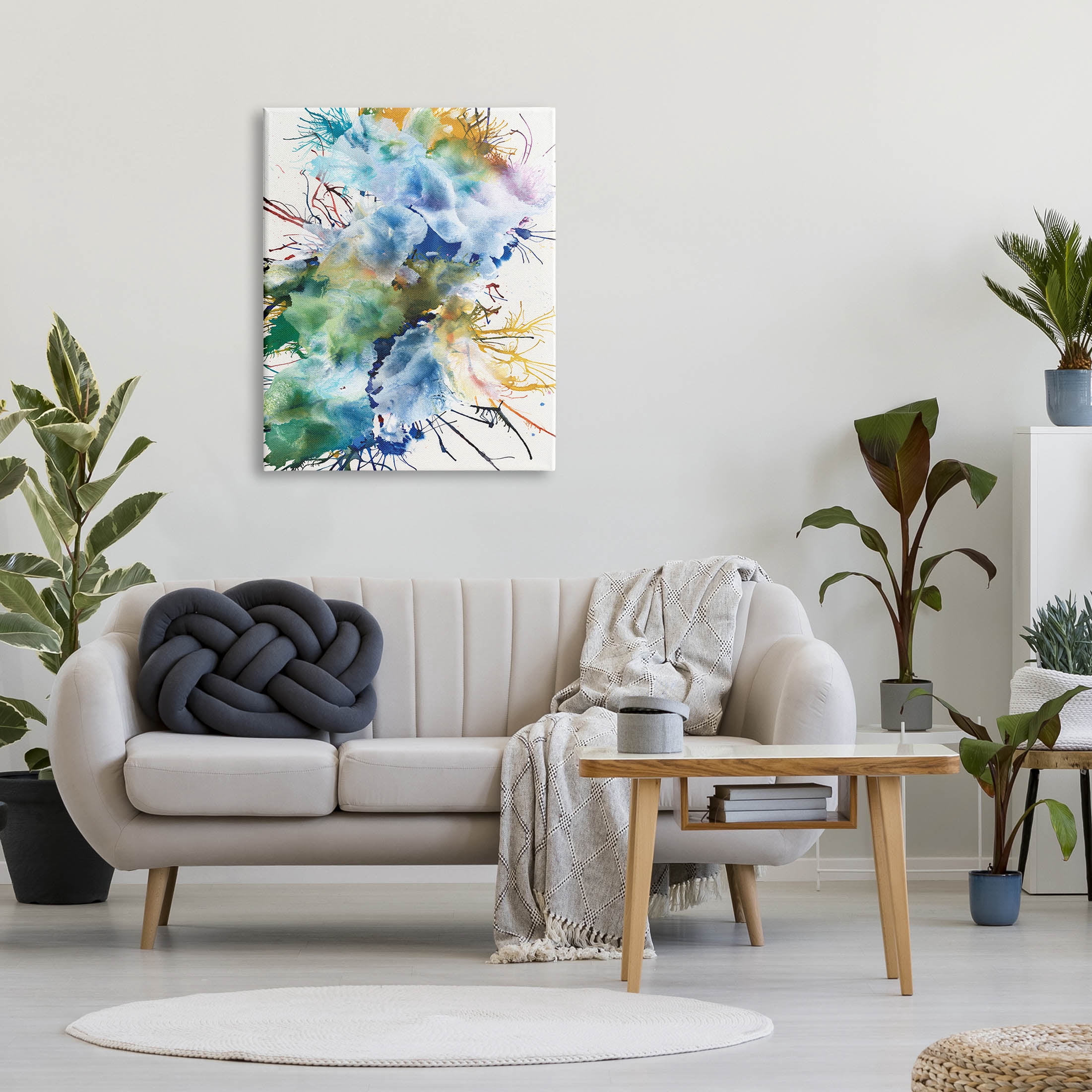 Stupell Industries Chaotic Abstract Rainbow Shapes Graphic Art Gallery Wrapped Canvas Print Wall Art, Design by Jodi Fuchs