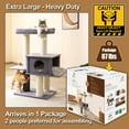 thumbnail image 5 of PetPals 57” Grand Maine Coon™ Cat Tree with Large Condo, Sisal Scratching Posts, Top Bed for Big Cats, Grey, 5 of 10