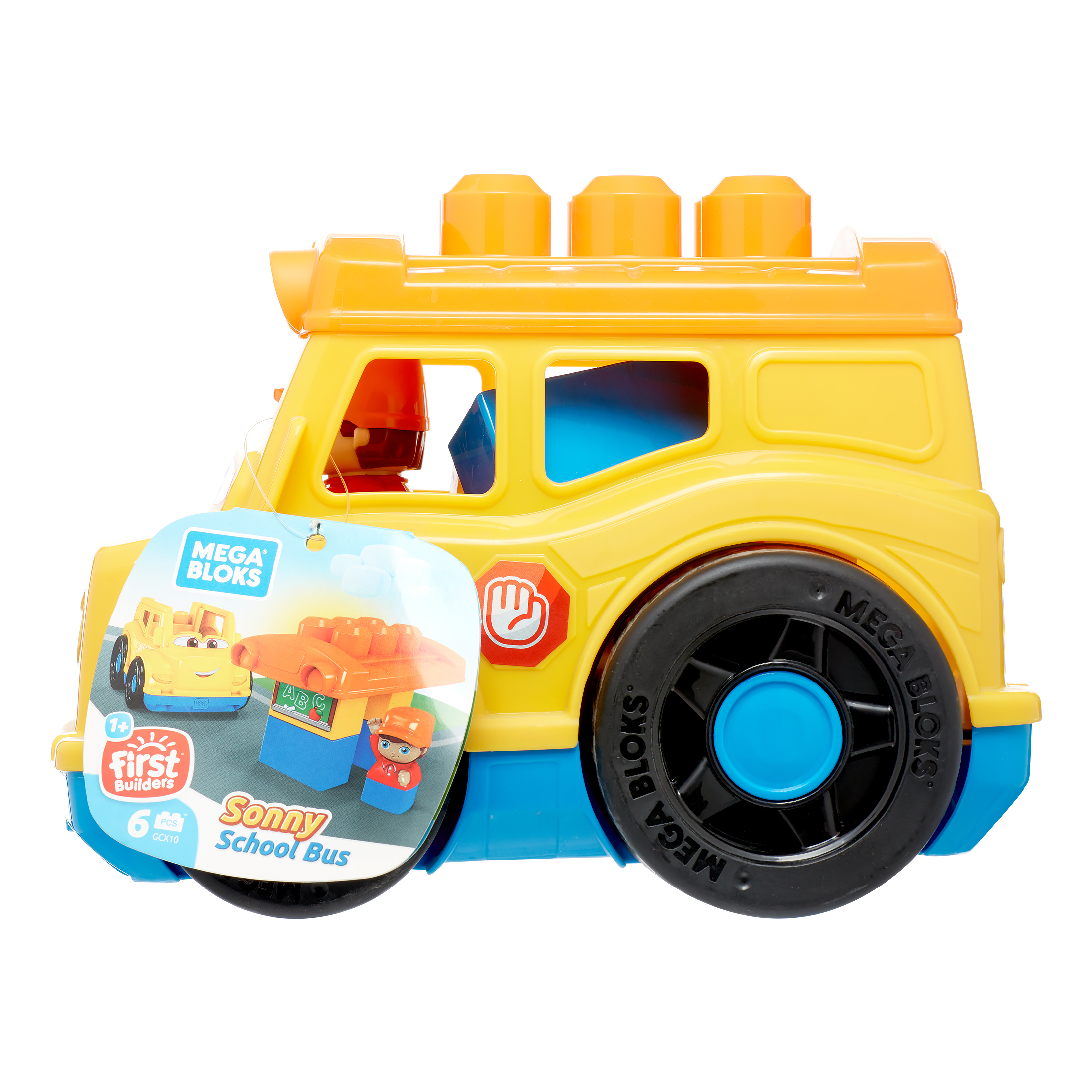 Mega Bloks First Builders Sonny School Bus with Big Building Blocks, Building Toys for Toddlers (6 Pieces) - image 3 of 8