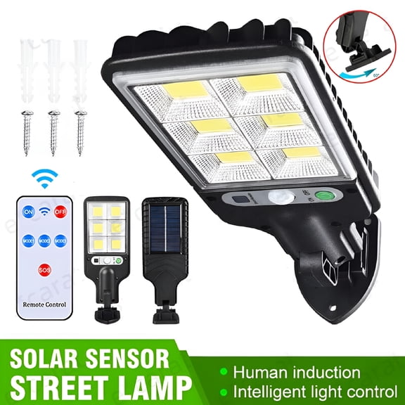 HIBIBUD 2026 New 1200W Led Solar Flood Light Motion Sensor Security Wall Street Yard Outdoor Lamp for Garden,Driveway,Patio,Garage,Backyard
