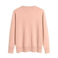 thumbnail image 3 of Sweaters for Women round Neck Long Sleeve Casual Fall Tops Crochet Knit Lightweight Pullover Fashion Clothes 2026(XL Pink), 3 of 4