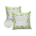 thumbnail image 2 of Outdoor Throw Pillow Cover Rustic Watercolor Sketch Lemon Fruit Waterproof Cushion Covers 2 Pack Green Lattice on Farm Wood Barn Pillow Cases Home Decoration for Patio Garden Couch Sofa, 2 of 7