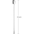thumbnail image 3 of 6 Pcs 12 Inch Bar Mixing Spoon Cocktail Spoon Stainless Steel Bar Long Spoon With Spiral Pattern By Torubia - Silver, 3 of 6