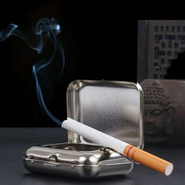 Rkxzt Portable Metal Ashtray,Small Pocket Ashtray for Outdoors,Car & Home Use,Convenient Compact Ashtray for Smoking & Travel