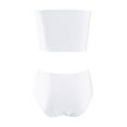 thumbnail image 4 of Daznico Women's Strapless Bikini Set Off The Shoulder Two Piece Swimsuit High Waisted High Slit Swimsuit,M, 4 of 5
