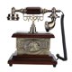 thumbnail image 3 of Teléfono fijo con cable con dial giratorio y timbre de metal clásico teléfono decorativo de resina con dial giratorio sin necesidad de alimentación externa para el, 3 of 8