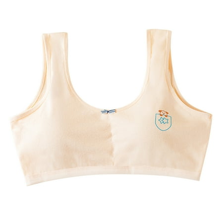 

DECILRO Lingerie for Women Kids Girls Underwear Foam Bra Vest Children Underclothes Sport Undies Clothes Khaki M
