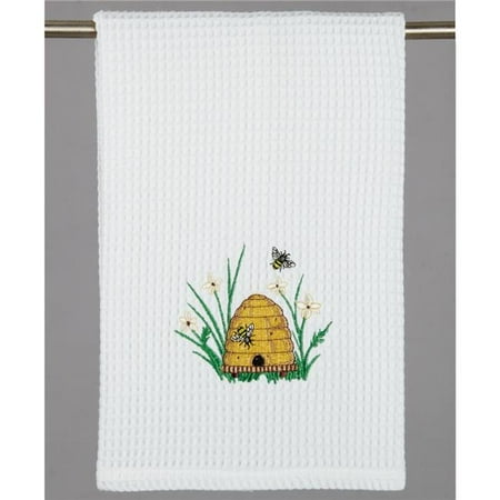 

Peking Handicraft 04SER460WC 16 x 25 in. Bees Please Waffle Weave Kitchen Towel - Pack of 4