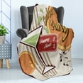 thumbnail image 4 of Cocktail Party Soft Flannel Fleece Blanket, Retro Party Theme with a Cocktail Glass Happy Hour Drink Music Entertainment, Cozy Plush for Indoor and Outdoor Use, 70" x 90", Multicolor, by Ambesonne, 4 of 5