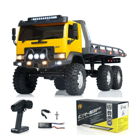 RTR Flatbed Trailer 6WD RC Crawler 1/18 Off-Road Truck 2-Speed Lights Toy CR18P