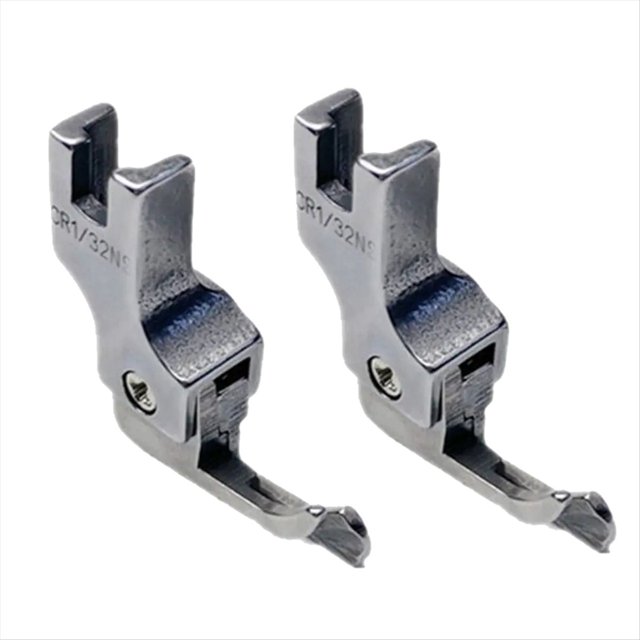 2 Piezas Prensatelas de GuíA Estrecha Pies de MáQuina de Coser de Punto de Cadeneta Industrial Pies Prensatelas Universales con Cremallera,CR1/32NS(0.1)