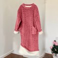 thumbnail image 4 of Flannel Nightgowns for Women Plus Size Zipper Front Bathrobe Winter Warm Nightdress Women's Nightgowns and Sleepshirts Fuzzy Fleece Pajamas with Pockets, 4 of 4