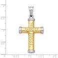 thumbnail image 2 of 14K Rhodium Plated Yellow Gold & Rhodium Reversible Cross, 2 of 2