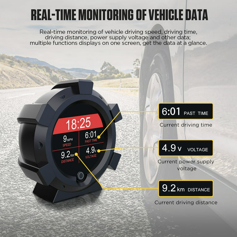 AUTOOL Car GPS Speedometer, Digital MPH Inclinometer Level Tilt Gauge  Vehicle Angle Slope Meter, HUD Head Up Display Car Electronic Compass  Clinometer Indicator for SUV Truck Off-road All Cars, X95 