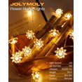 thumbnail image 2 of JOLYMOLY Flower String Lights 59 Ft 100 LED Christmas Lights Plug in with Remote Timer Connectable Twinkle Lights for Bedroom Dorm Wedding Christmas Tree Patio Porch Indoor Outdoor Decor, Warm White, 2 of 7