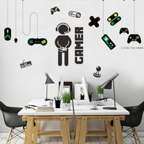 Gamer Stickers Room Decor Game Wall Stickers for Boys Game Room Gaming Controller Joystick Playroom Creative Decals for Bedroom Living Room Decor Removable Art Mural