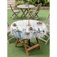 thumbnail image 3 of Outdoor Tablecloth with Umbrella Hole and Zipper, Thanksgiving Round Table Cloth 60 Inch Waterproof Tablecloth, Fall Blue White Pumpkin Leaves Floral Plaid Picnic Table Cover for Patio Camping, 3 of 7