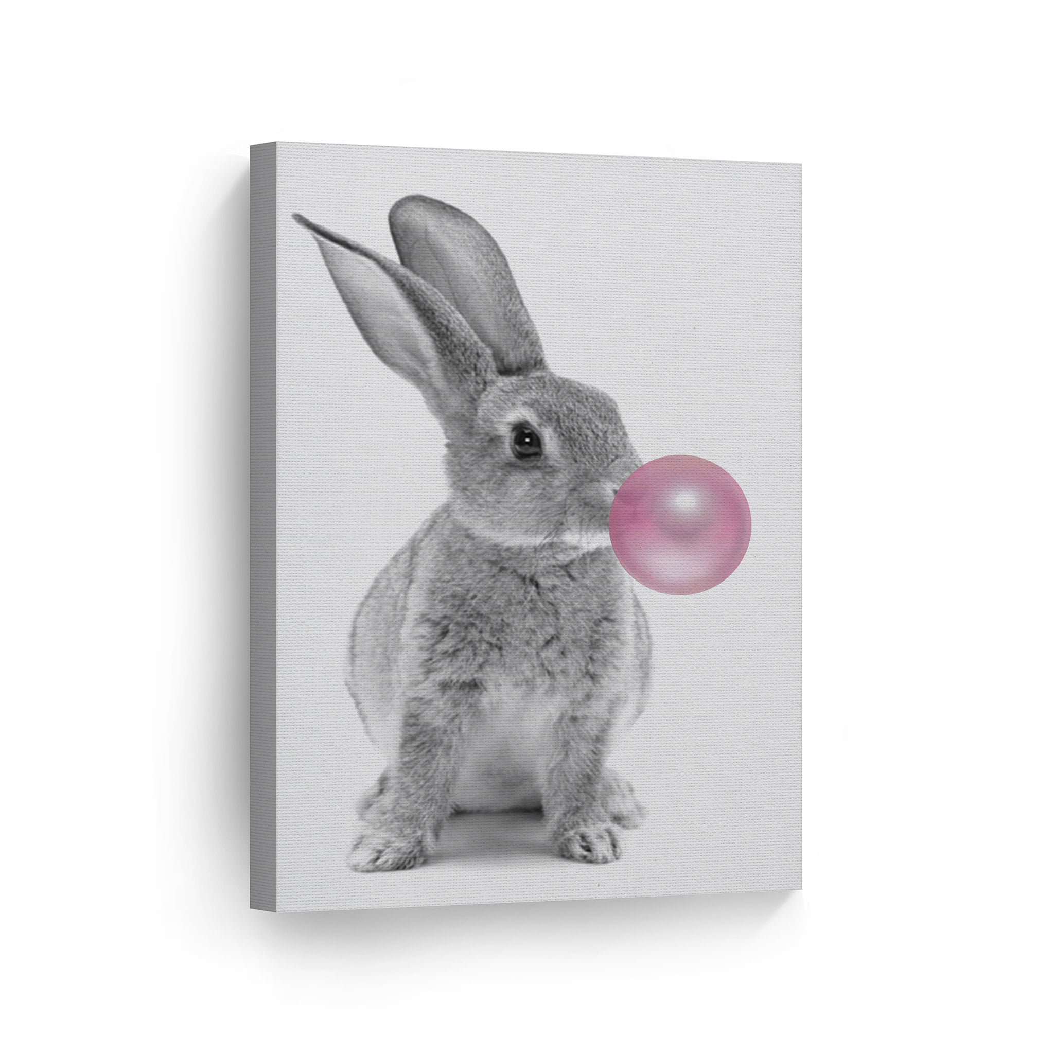 Smile Art Design Cute Bunny Rabbit Animal Bubble Gum Art Pink