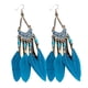 thumbnail image 1 of Mujeres Boho largo de plumas de borlas pendientes de joyería de la vendimia de perlas cuelgan pendientes colgantes, 1 of 4