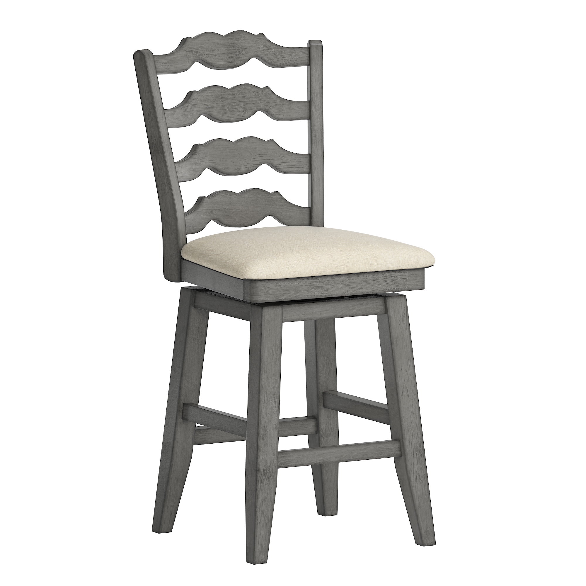 Weston Home Sheena French Ladder Back 24-inch Counter Height Swivel Stool, Multiple Finishes
