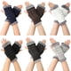 thumbnail image 4 of 1 par de guantes de invierno cálidos de punto sin dedos para mujer, calentadores de brazos con orificio para el pulgar y manoplas, 4 of 7