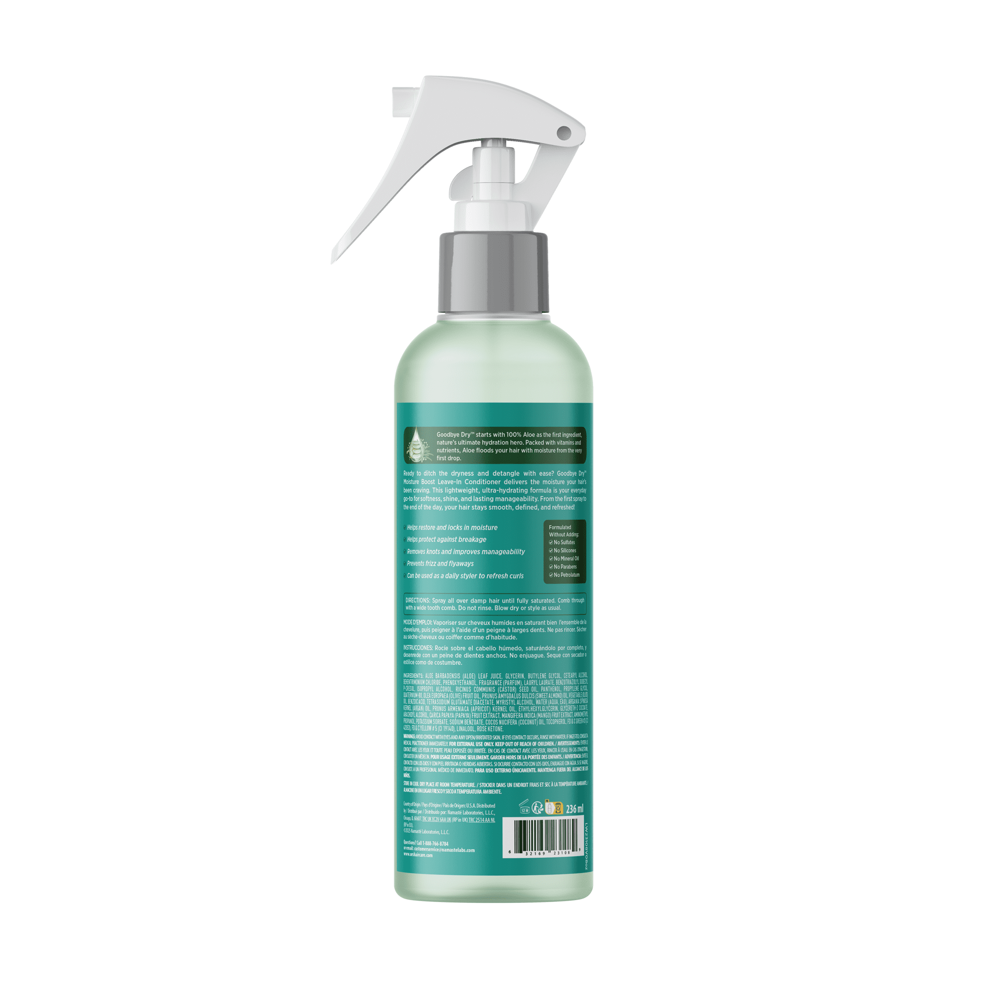 ORS Olive Oil Goodbye Dry Moisture Boost Leave-In Conditioner with Aloe, Mango & Papaya, 8 fl oz, Pack of 3