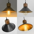 thumbnail image 4 of FSLiving Adjustable Height J Type Track Light with E26 Walnut Base and Vintage Black Outer Gold Inner Shade Lighting Fixtures for Farmhouse Kitchen Sink (Bulb&Ceiling Track Sold Separately) - 3 Lights, 4 of 7