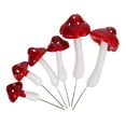 thumbnail image 1 of GOOHOCHY 6 piezas de hongos artificiales de espuma, mini hongos, estacas de hongos, adornos de hongos realistas para terrarios, jardín de hadas, decoración del hogar, color rojo, 1 of 7