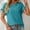 Blue, variant on Summer Tops for Women Dressy Casual Ruffle Short Sleeve Eyelet T Shirts Loose Fit Crewneck Pullover Blouses Solid Color
