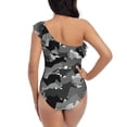 thumbnail image 5 of Pofeuu Horse Silhouette Print Women's One Piece Swimsuits One Shoulder Swimwear Asymmetric Ruffle Monokinis Bathing Suits-X-Large, 5 of 6