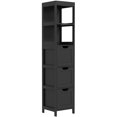 thumbnail image 1 of kleankin Narrow Bathroom Storage Cabinet, Freestanding Linen Tower Black, 1 of 10
