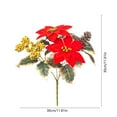 thumbnail image 3 of Artificial Poinsettia Bouquet with Red Berry for Vase Fillers, Home Holiday Bush, Indoor Floral, Cemetery Flowers, Centerpieces, 3 of 6