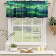 thumbnail image 2 of Turquoise Ombre Curtain Valances for Windows, Kitchen Valance Window Treatments Panel 2 Pack, Teal Aurora Iceland Scenery Rod Pocket Short Curtains for Bathroom Bedroom 54 x 18 Inch, 2 of 8