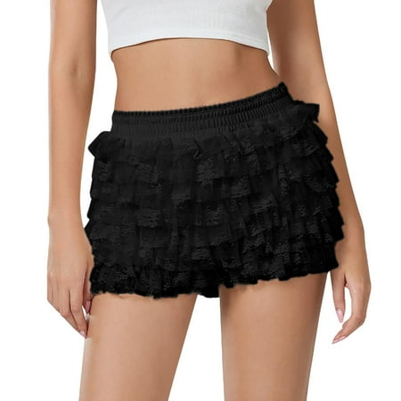 Afdoent Shorts For Women Cute Ruffle Shorts Sexy Boyshorts Layered Bottoms Sweet Pettipants Breathable
